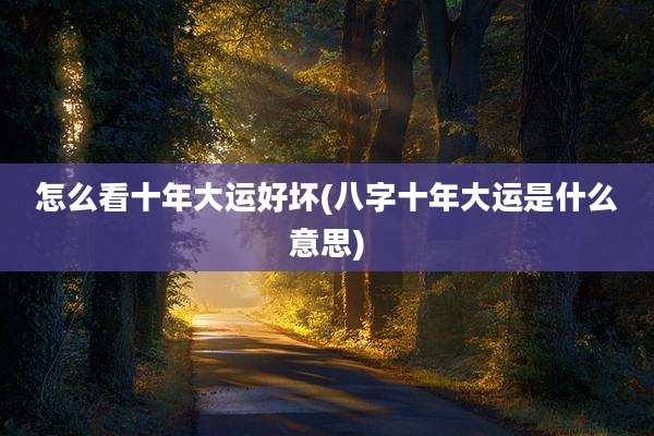 怎么看十年大运好坏(八字十年大运是什么意思)