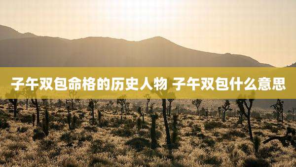 子午双包命格的历史人物 子午双包什么意思