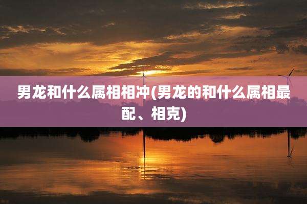 男龙和什么属相相冲(男龙的和什么属相最配、相克)