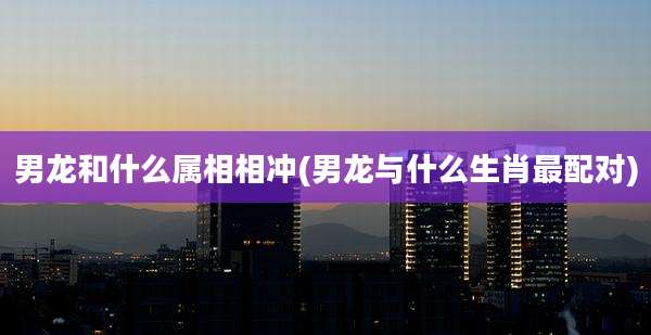 男龙和什么属相相冲(男龙与什么生肖最配对)