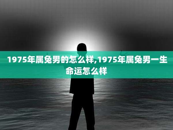 1975年属兔男的怎么样,1975年属兔男一生命运怎么样