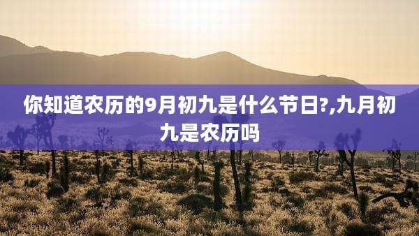 你知道农历的9月初九是什么节日?,九月初九是农历吗