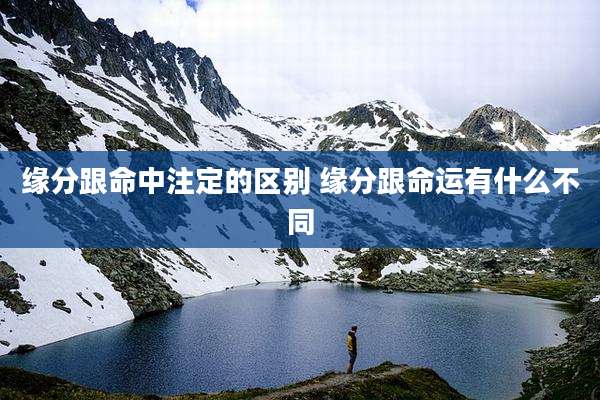 缘分跟命中注定的区别 缘分跟命运有什么不同