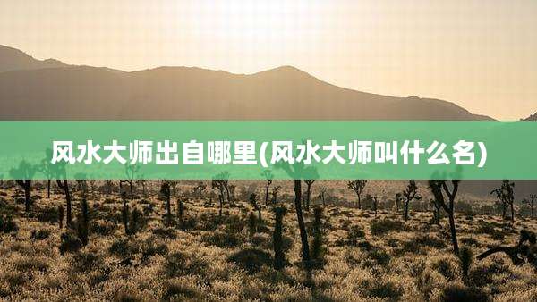 风水大师出自哪里(风水大师叫什么名)