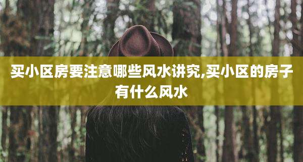 买小区房要注意哪些风水讲究,买小区的房子有什么风水