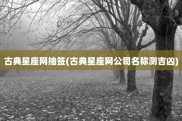 古典星座网抽签(古典星座网公司名称测吉凶)