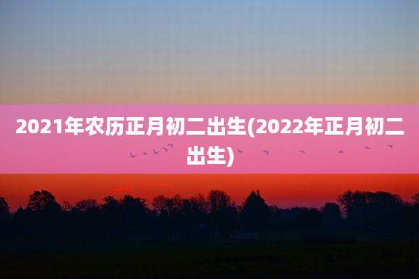 2021年农历正月初二出生(2022年正月初二出生)