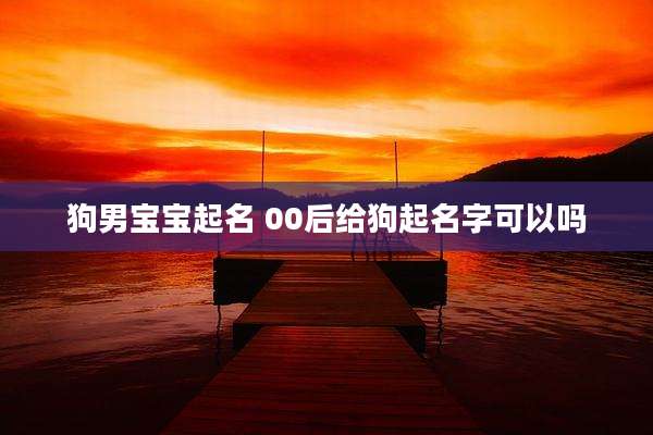 狗男宝宝起名 00后给狗起名字可以吗