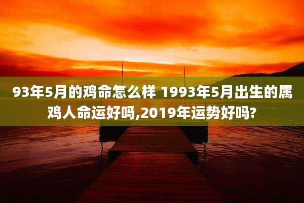 93年5月的鸡命怎么样 1993年5月出生的属鸡人命运好吗,2019年运势好吗?