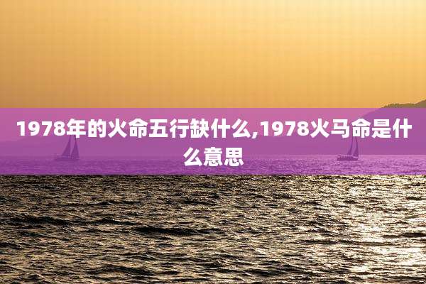 1978年的火命五行缺什么,1978火马命是什么意思