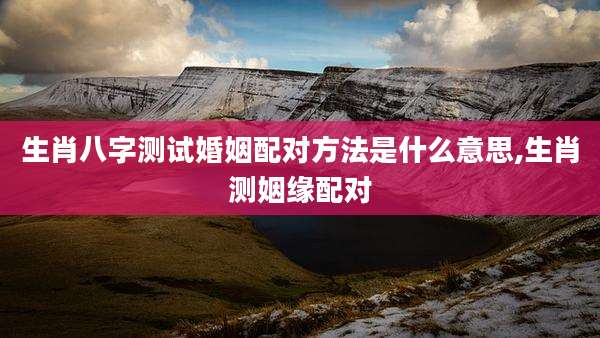生肖八字测试婚姻配对方法是什么意思,生肖测姻缘配对