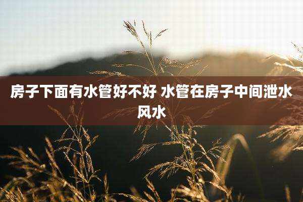 房子下面有水管好不好 水管在房子中间泄水风水