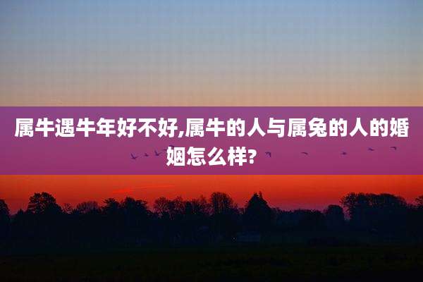 属牛遇牛年好不好,属牛的人与属兔的人的婚姻怎么样?