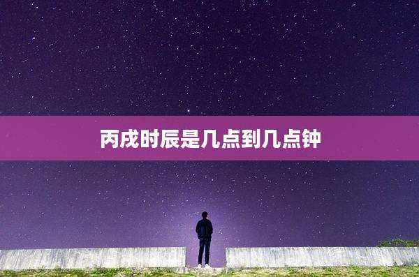 丙戌时辰是几点到几点钟