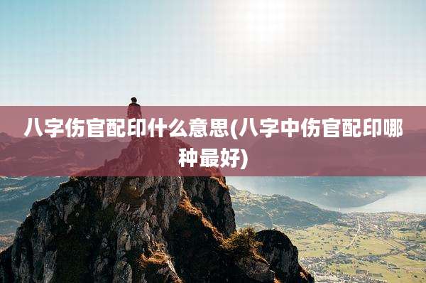 八字伤官配印什么意思(八字中伤官配印哪种最好)