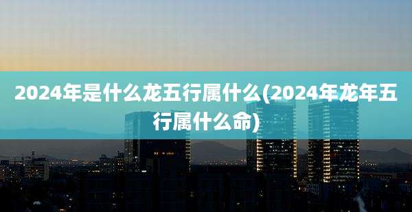 2024年是什么龙五行属什么(2024年龙年五行属什么命)