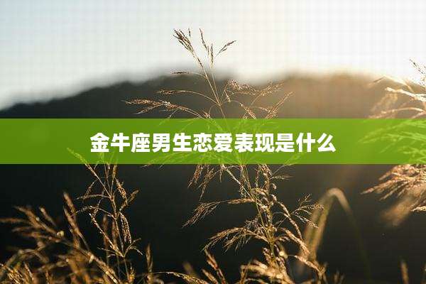 金牛座男生恋爱表现是什么