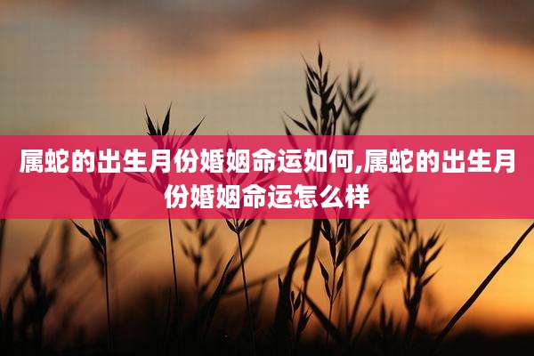 属蛇的出生月份婚姻命运如何,属蛇的出生月份婚姻命运怎么样