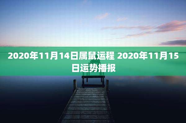2020年11月14日属鼠运程 2020年11月15日运势播报