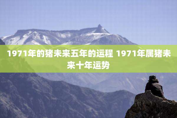 1971年的猪未来五年的运程 1971年属猪未来十年运势