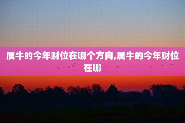 属牛的今年财位在哪个方向,属牛的今年财位在哪