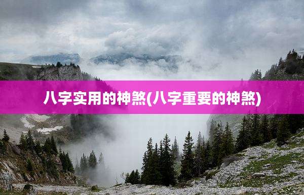 八字实用的神煞(八字重要的神煞)