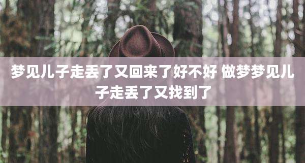 梦见儿子走丢了又回来了好不好 做梦梦见儿子走丢了又找到了