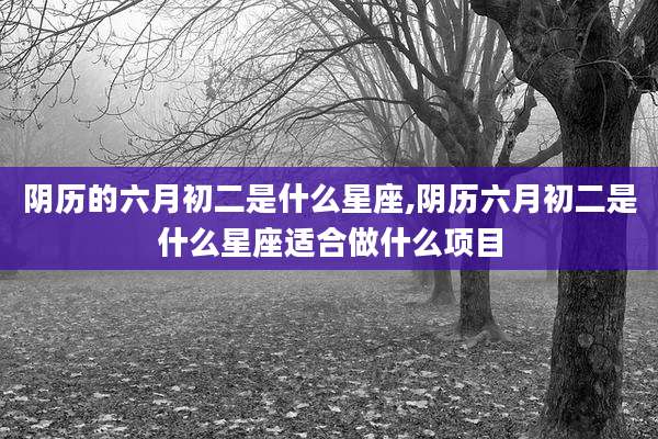 阴历的六月初二是什么星座,阴历六月初二是什么星座适合做什么项目