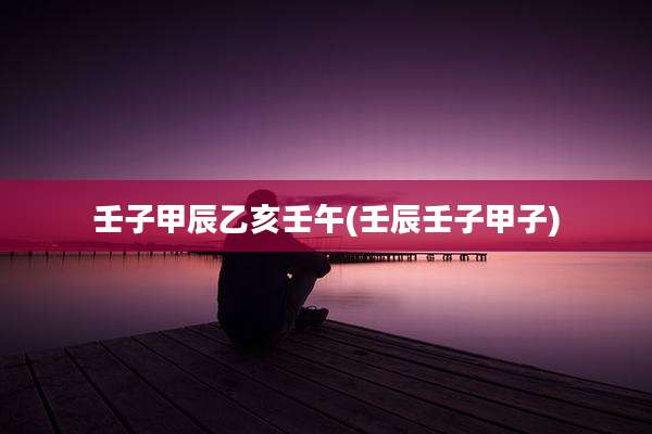 壬子甲辰乙亥壬午(壬辰壬子甲子)