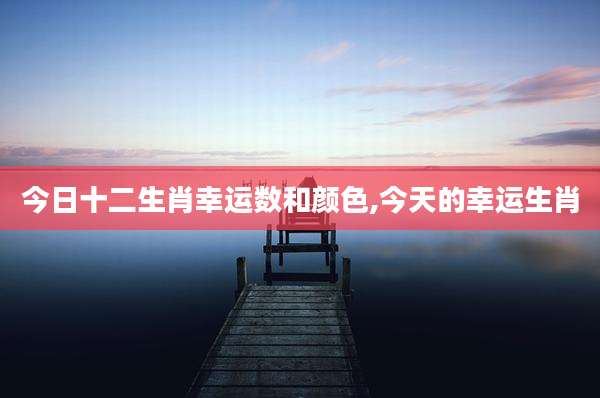 今日十二生肖幸运数和颜色,今天的幸运生肖