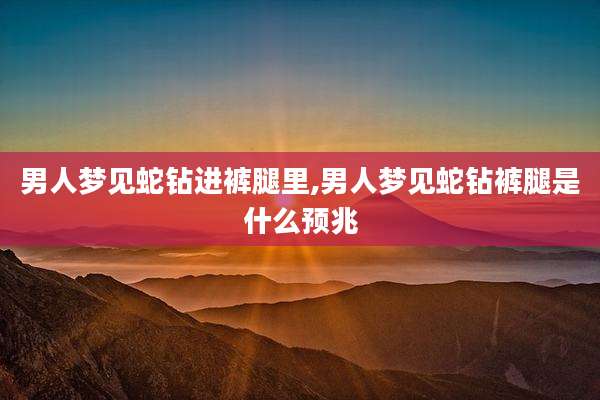 男人梦见蛇钻进裤腿里,男人梦见蛇钻裤腿是什么预兆