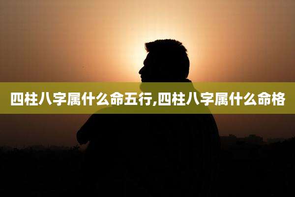 四柱八字属什么命五行,四柱八字属什么命格