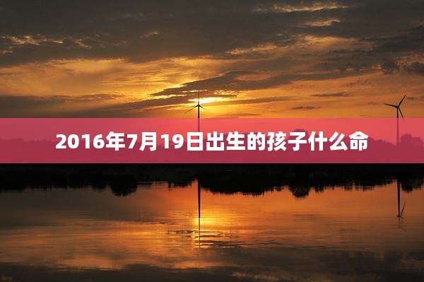 2016年7月19日出生的孩子什么命
