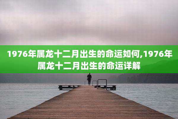 1976年属龙十二月出生的命运如何,1976年属龙十二月出生的命运详解