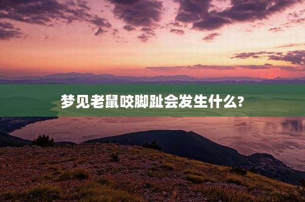 梦见老鼠咬脚趾会发生什么?