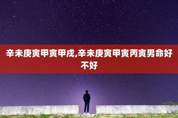 辛未庚寅甲寅甲戌,辛未庚寅甲寅丙寅男命好不好