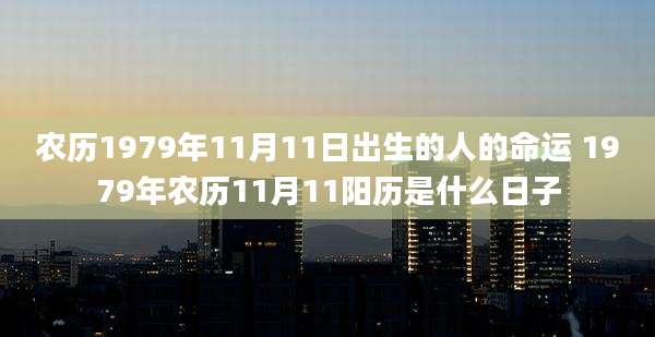 农历1979年11月11日出生的人的命运 1979年农历11月11阳历是什么日子