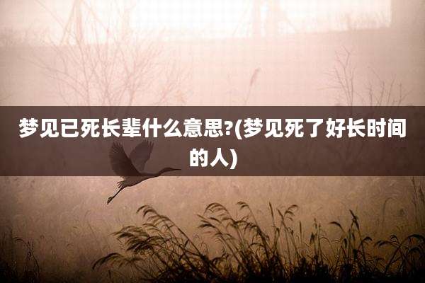 梦见已死长辈什么意思?(梦见死了好长时间的人)