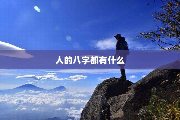 人的八字都有什么
