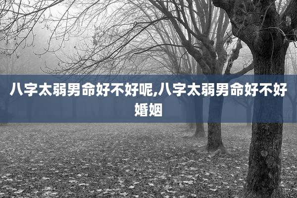 八字太弱男命好不好呢,八字太弱男命好不好婚姻