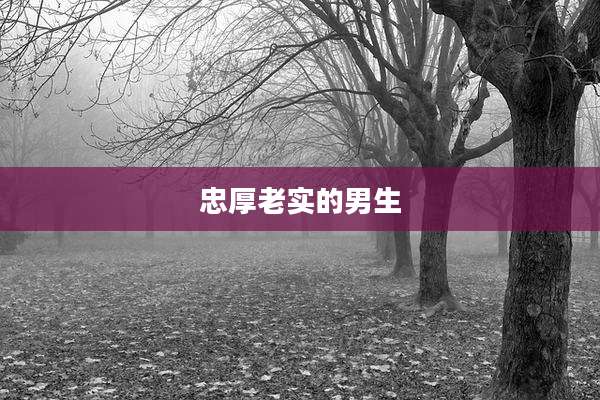 忠厚老实的男生