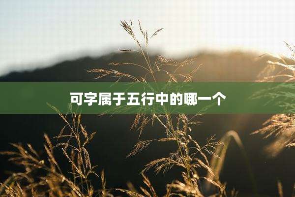 可字属于五行中的哪一个