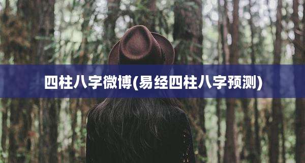 四柱八字微博(易经四柱八字预测)