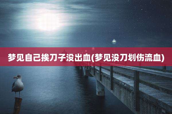 梦见自己挨刀子没出血(梦见没刀划伤流血)