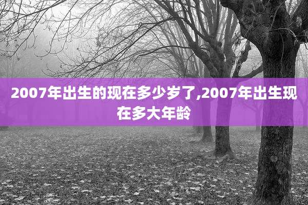 2007年出生的现在多少岁了,2007年出生现在多大年龄