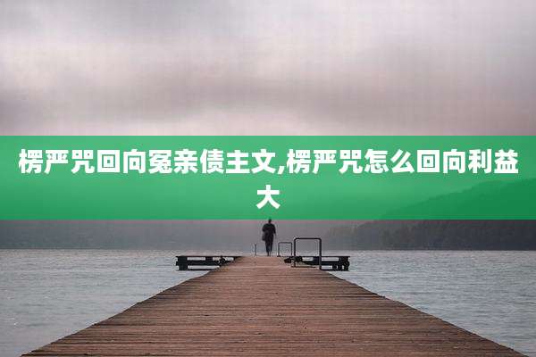楞严咒回向冤亲债主文,楞严咒怎么回向利益大
