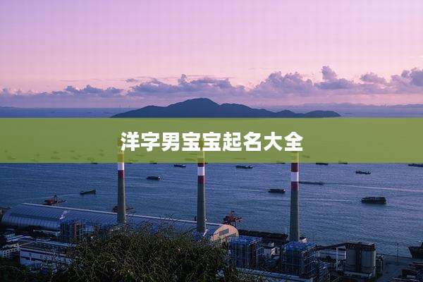 洋字男宝宝起名大全