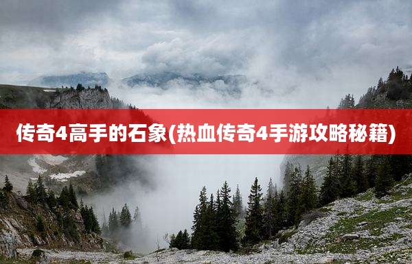 传奇4高手的石象(热血传奇4手游攻略秘籍)