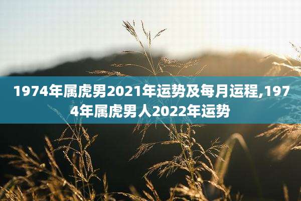 1974年属虎男2021年运势及每月运程,1974年属虎男人2022年运势