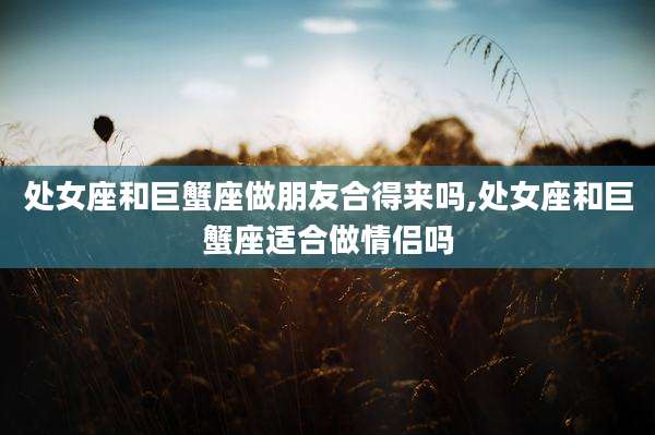 处女座和巨蟹座做朋友合得来吗,处女座和巨蟹座适合做情侣吗